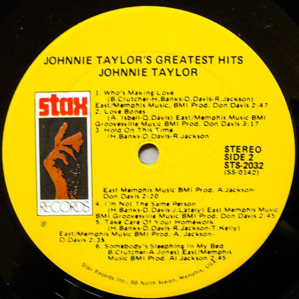 Johnnie Taylor : Johnnie Taylor's Greatest Hits (LP, Comp)