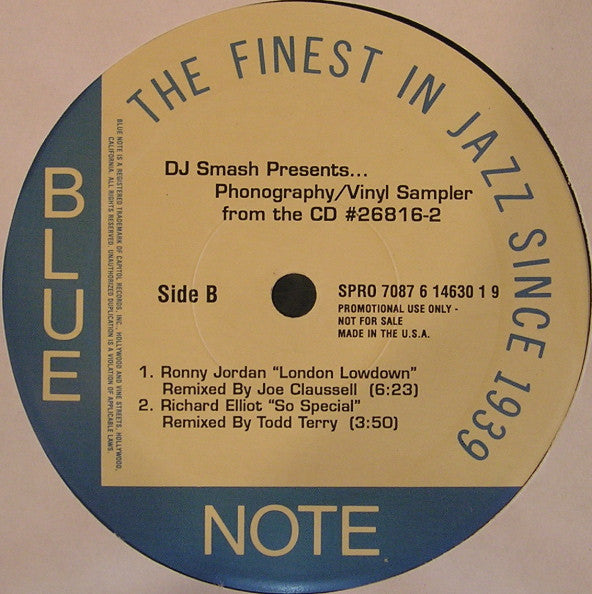DJ Smash : Phonography (Vinyl Sampler) (12", Promo, Smplr)