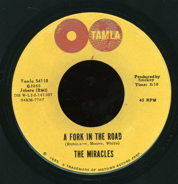 The Miracles : The Tracks Of My Tears / A Fork In The Road (7", Single, Mono, Roc)