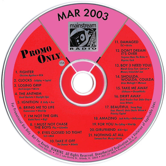 Various : Promo Only Mainstream Radio (March 2003) (CD, Comp, Promo)