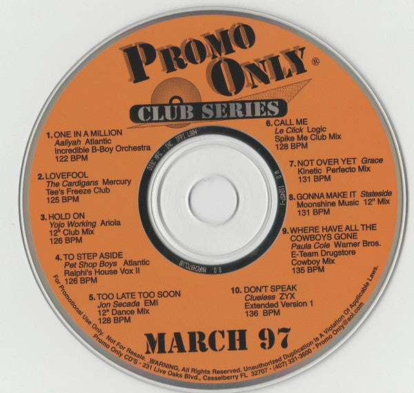 Various : Promo Only Club Series: March 97 (CD, Comp, Promo)
