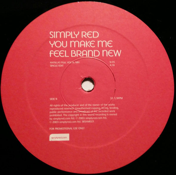 Simply Red : You Make Me Feel Brand New (12", Promo)