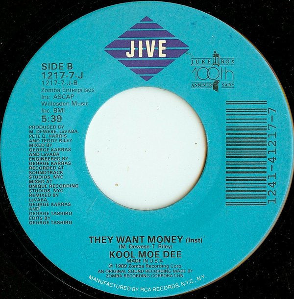 Kool Moe Dee : They Want Money (7")