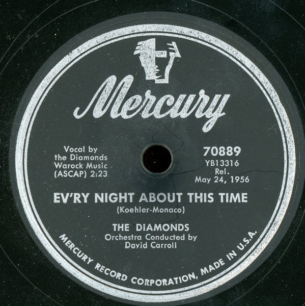 The Diamonds : Love, Love, Love / Ev'ry Night About This Time (Shellac, 10")