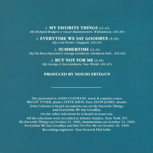 John Coltrane : My Favorite Things (CD, Album, RE)