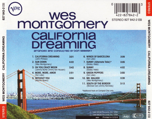 Wes Montgomery : California Dreaming (CD, Album, RE)