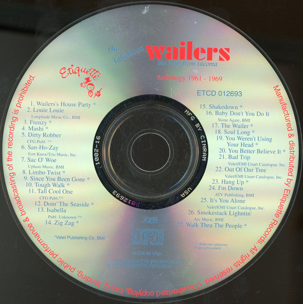 The Wailers (2) : The Boys From Tacoma: Anthology 1961 - 1969 (CD, Comp)