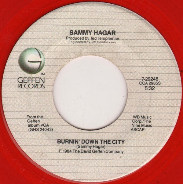 Sammy Hagar : Two Sides Of Love (7", Single, Red)