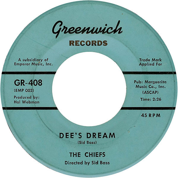 The Chiefs (3) : Apache! / Dee's Dream (7", Single)