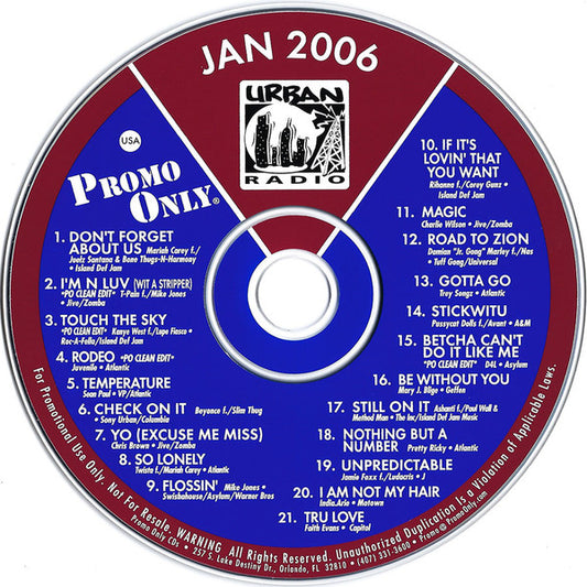 Various : Promo Only Urban Radio: January 2006 (CD, Comp, Promo)