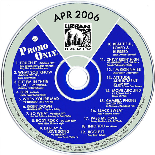 Various : Promo Only Urban Radio - April 2006 (CD, Comp)