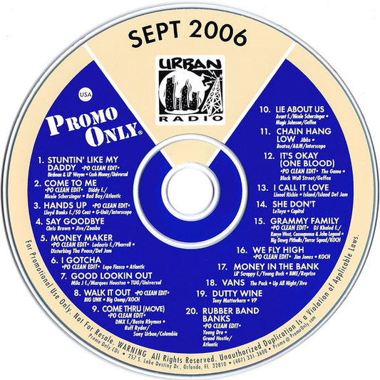 Various : Promo Only Urban Radio: September 2006 (CD, Comp, Promo)