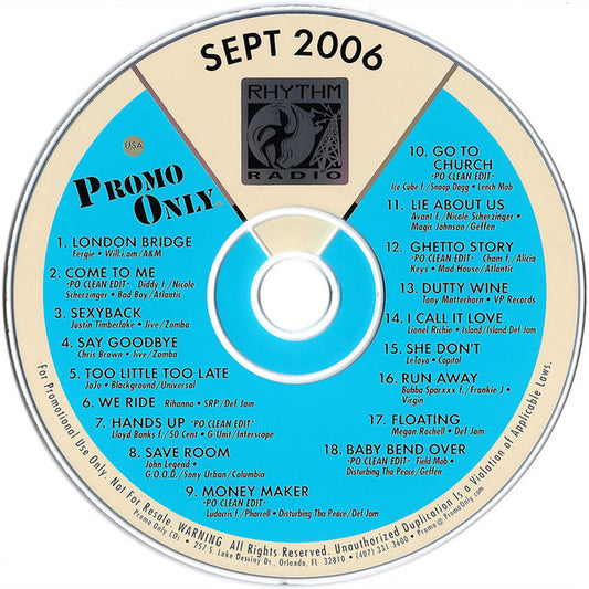 Various : Promo Only Rhythm Radio: September 2006 (CD, Comp, Promo)