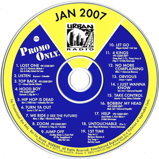 Various : Promo Only Urban Radio: January 2007 (CD, Comp, Promo)