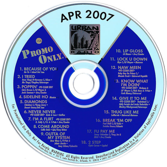 Various : Promo Only Urban Radio: April 2007 (CD, Comp, Promo)