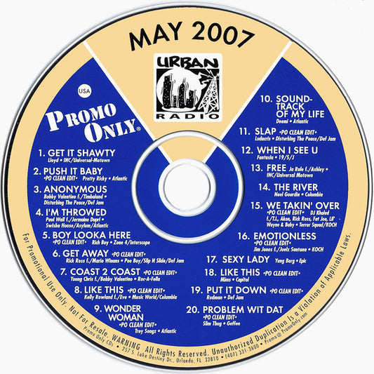 Various : Promo Only Urban Radio: May 2007 (CD, Comp, Promo)