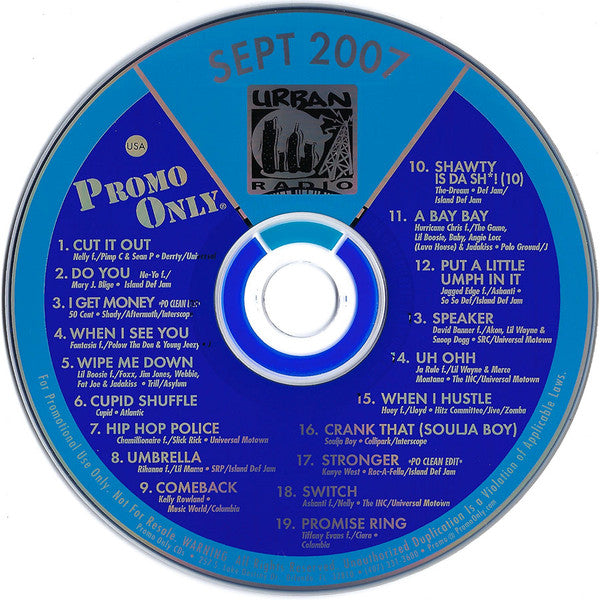 Various : Promo Only Urban Radio (September 2007) (CD, Comp, Promo)