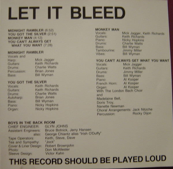 The Rolling Stones : Let It Bleed (CD, Album, RE, RM, Dis)