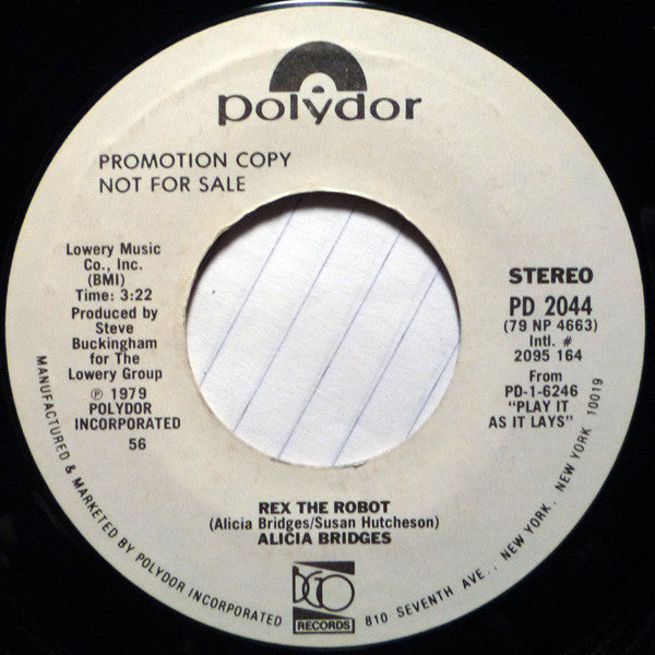 Alicia Bridges : Rex The Robot (7", Single, Promo, Styrene)