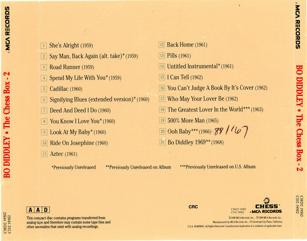 Bo Diddley : The Chess Box (2xCD, Comp, Club, RM + Box)