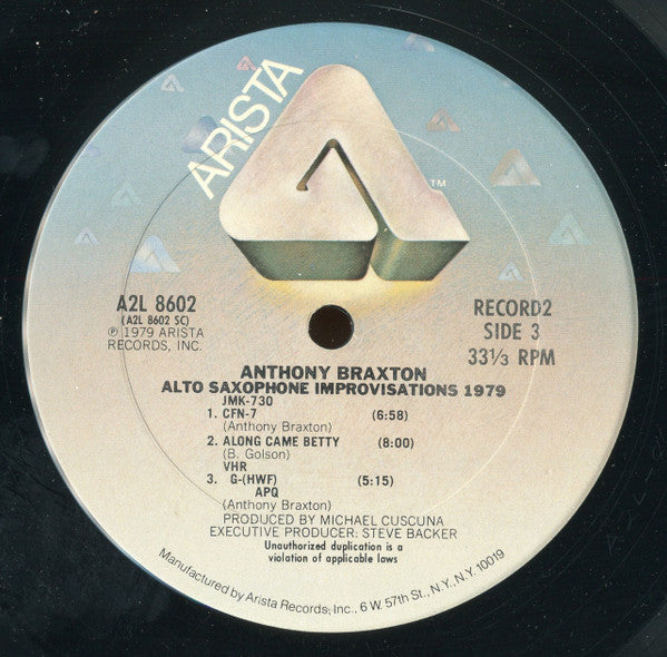 Anthony Braxton : Alto Saxophone Improvisations 1979 (2xLP, Album)
