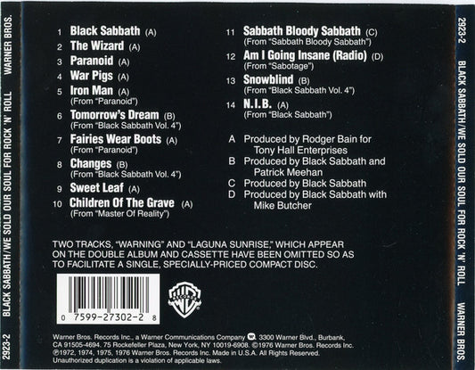 Black Sabbath : We Sold Our Soul For Rock 'N' Roll (CD, Comp, RE)