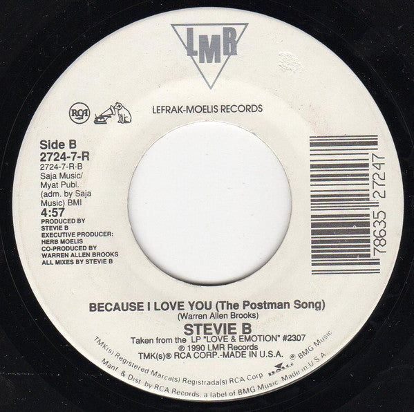 Stevie B : Because I Love You (The Postman Song) (7", Single)