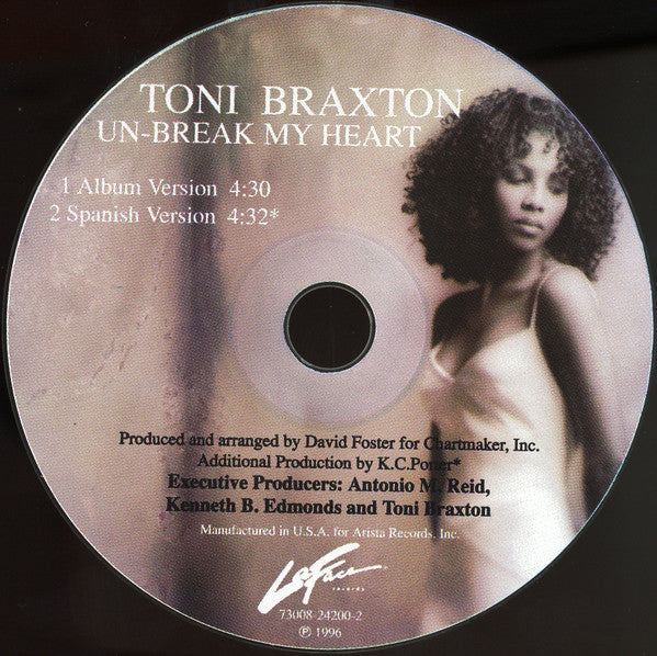 Toni Braxton : Un-Break My Heart (CD, Single)