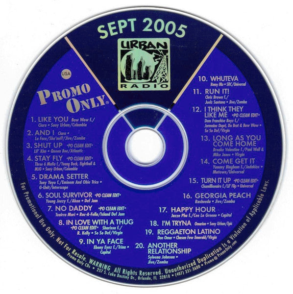 Various : Promo Only Urban Radio: September 2005 (CD, Comp)