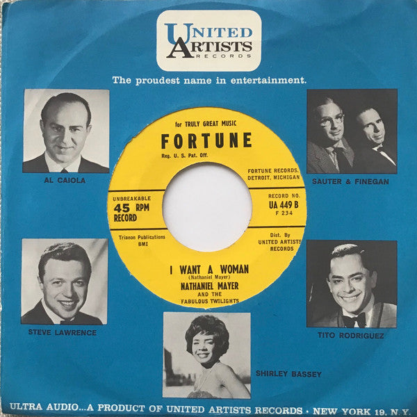Nathaniel Mayer And His Fabulous Twilights : Village Of Love / I Want A Woman (7", Single, Styrene)