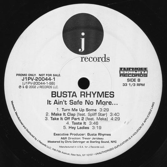 Busta Rhymes : It Ain't Safe No More... (2xLP, Album, Promo, Cle)