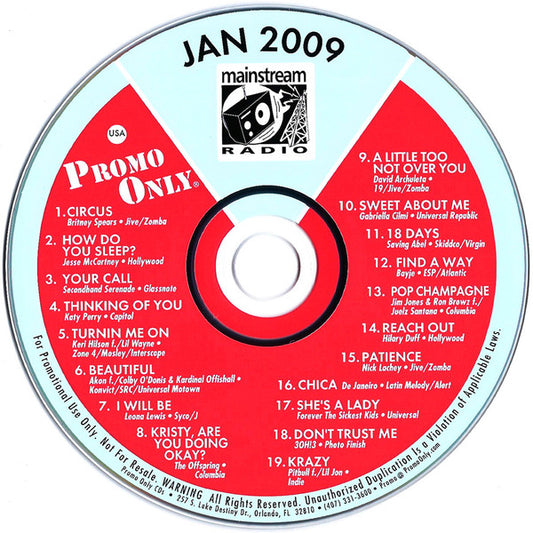 Various : Promo Only Mainstream Radio: January 09 (CD, Comp, Promo)