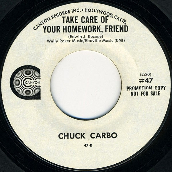 Chuck Carbo : Can I Be Your Squeeze / Take Care Your Home Work Friend (7", Single, Promo, Styrene)