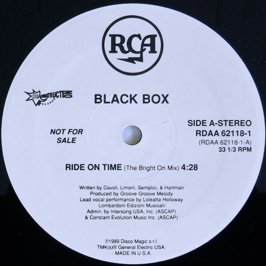 Black Box : Ride On Time (12", Promo)