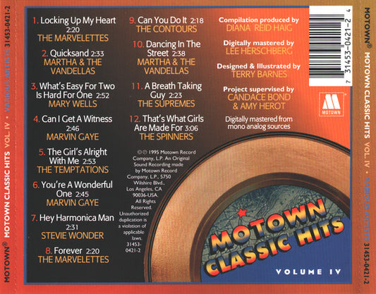Various : Motown Classic Hits, Volume IV (CD, Comp)