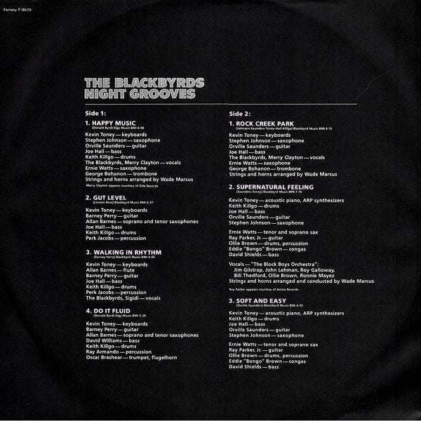 The Blackbyrds : Night Grooves (LP, Comp, Pit)