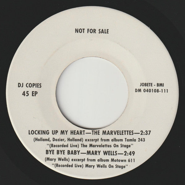 The Miracles / Marvin Gaye / The Marvelettes / Mary Wells : A Love She Can Count On / You Are My Sunshine / Locking Up My Heart / Bye Bye Baby (7", EP, Promo)