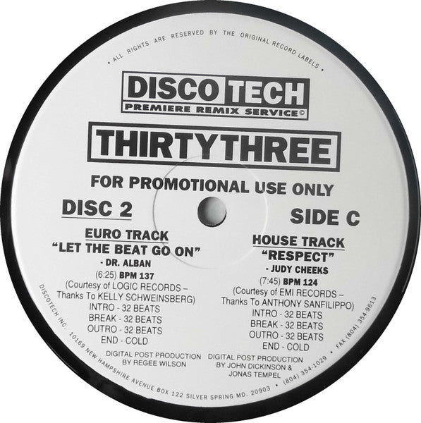 Various : DiscoTech ThirtyThree (3x12", Comp, Promo)