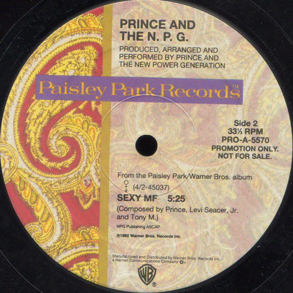 Prince And The New Power Generation : Sexy MF (12", Single, Promo)