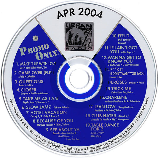 Various : Promo Only Urban Radio: April 2004 (CD, Comp, Promo)