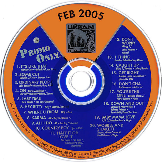 Various : Promo Only Urban Radio: February 2005 (CD, Comp, Promo)
