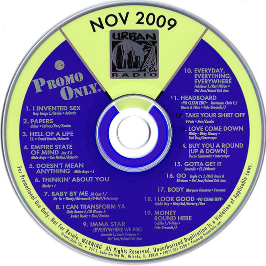 Various : Promo Only Urban Radio: November 2009 (CD, Comp, Promo)