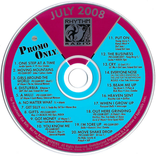 Various : Promo Only Rhythm Radio: July 2008 (CD, Comp, Promo)