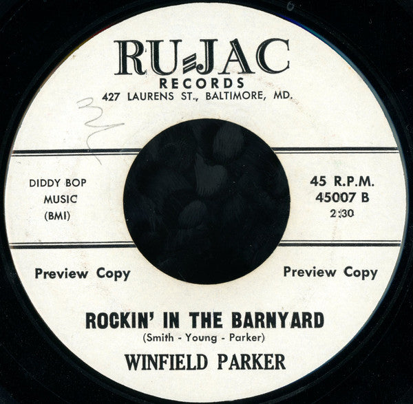 Winfield Parker : When I'm Alone / Rockin' In The Barnyard (7", Promo)