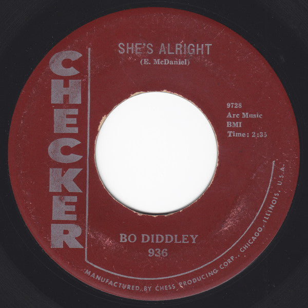 Bo Diddley : Say Man, Back Again / She's Alright (7", Single)