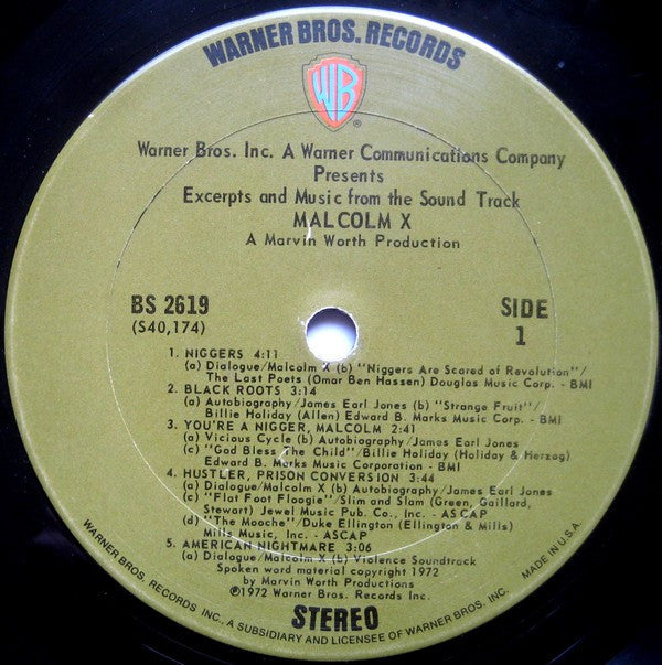 Various : Malcolm X (Music And Dialogue From The Original Sound Track Of The Motion Picture) (LP, Album, Gat)