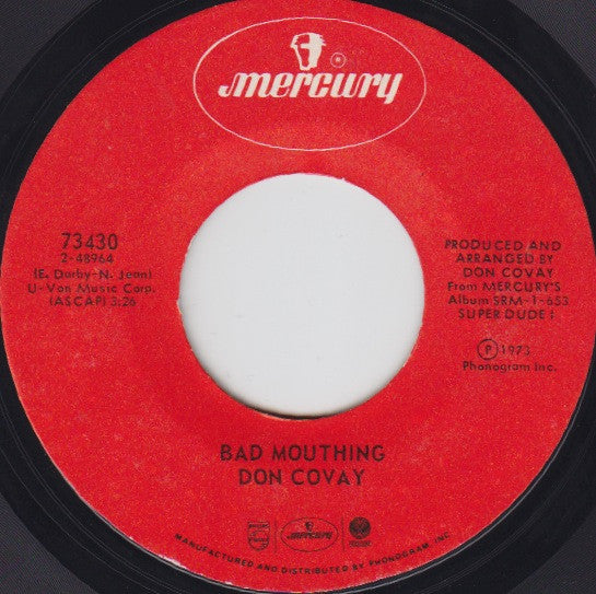 Don Covay : Somebody's Been Enjoying My Home / Bad Mouthing (7", Styrene)