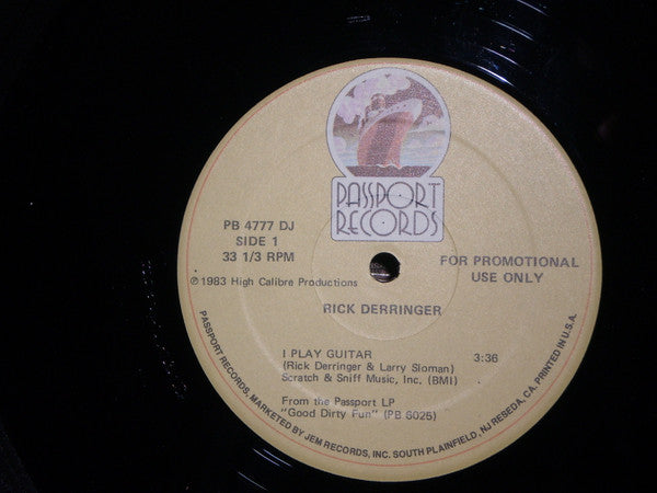 Rick Derringer : I Play Guitar (12", Single, Promo)
