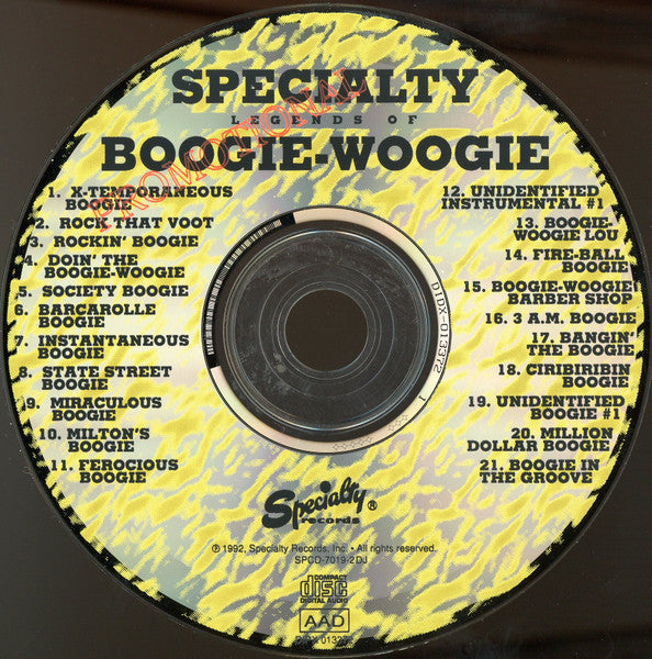 Various : Specialty Legends Of Boogie-Woogie (CD, Comp, Promo, RM)