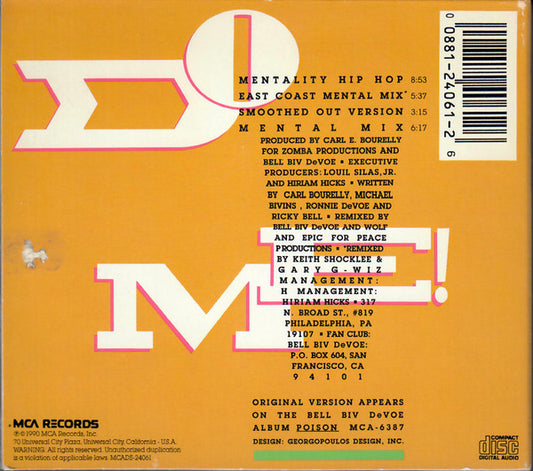 Bell Biv Devoe : Do Me! (CD, Maxi, Dig)